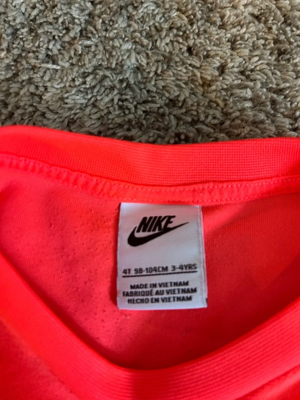 Nike Bright Coral Kids' Tee with Black Swoosh - Picture 3 of 4
